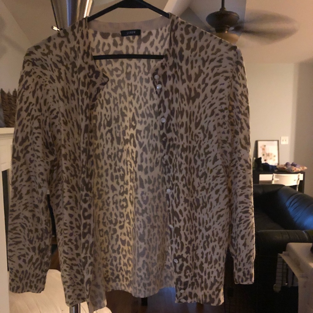 J. Crew cheetah cardigan, size small - Picture 2 of 2